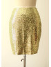 Light Gold Sequin Knee Length Skirt